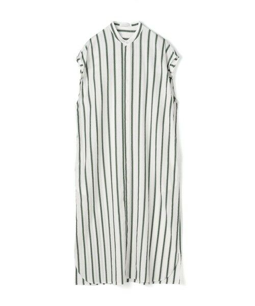 TOMORROWLAND / トゥモローランド ミニ丈・ひざ丈ワンピース | 【WEB先行予約】ソフトウェーブ バンドカラーシャツワンピース（52 ライトグリーン系）