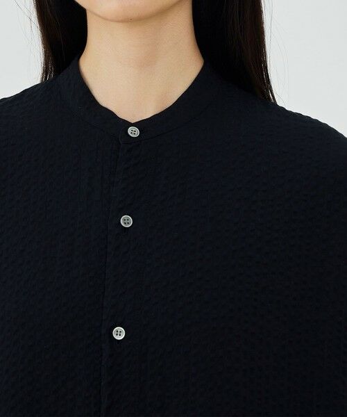 TOMORROWLAND / トゥモローランド ミニ丈・ひざ丈ワンピース | 【WEB先行予約】ソフトウェーブ バンドカラーシャツワンピース | 詳細4