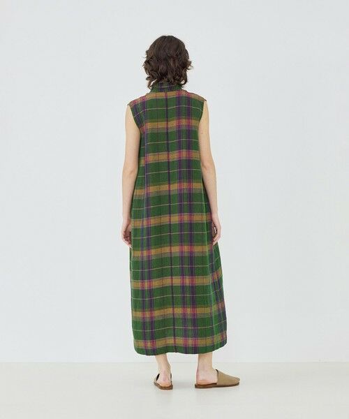 TOMORROWLAND / トゥモローランド ロング・マキシ丈ワンピース | リネンコットンマドラスチェック スキッパ—カラーワンピース | 詳細3