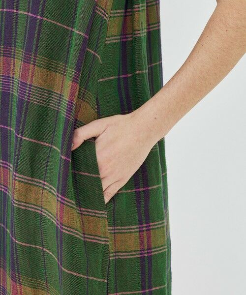 TOMORROWLAND / トゥモローランド ロング・マキシ丈ワンピース | リネンコットンマドラスチェック スキッパ—カラーワンピース | 詳細6