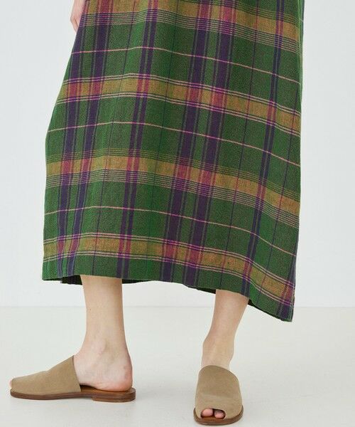 TOMORROWLAND / トゥモローランド ロング・マキシ丈ワンピース | リネンコットンマドラスチェック スキッパ—カラーワンピース | 詳細7