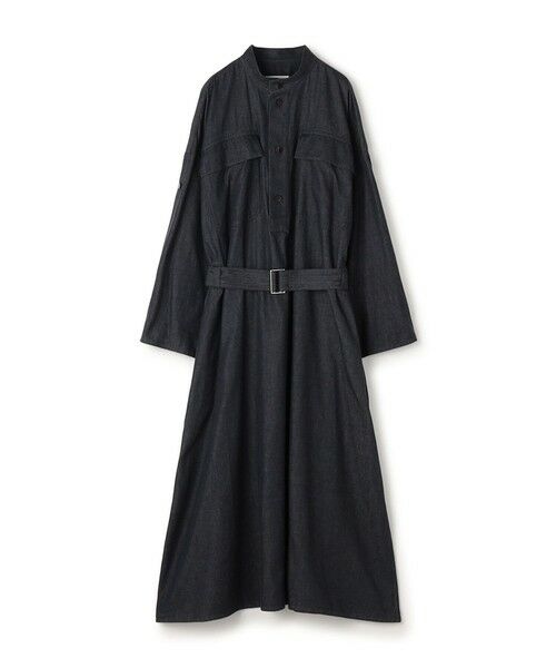 TOMORROWLAND / トゥモローランド ロング・マキシ丈ワンピース | コットンダンガリー ベルテッドシャツワンピース（65 ブルー）