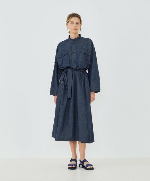 TOMORROWLAND / トゥモローランド ロング・マキシ丈ワンピース | コットンダンガリー ベルテッドシャツワンピース | 詳細1