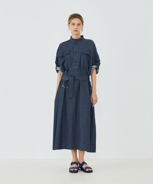 TOMORROWLAND / トゥモローランド ロング・マキシ丈ワンピース | コットンダンガリー ベルテッドシャツワンピース | 詳細2