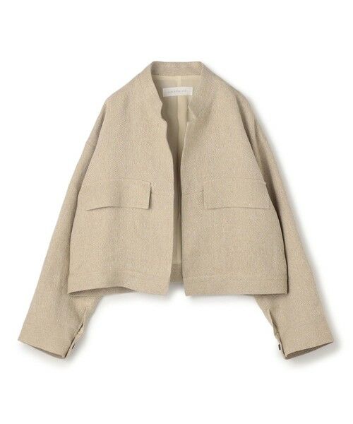 TOMORROWLAND / トゥモローランド ブルゾン | リネンシルクツイード スタンドカラーブルゾン（43 ベージュ）