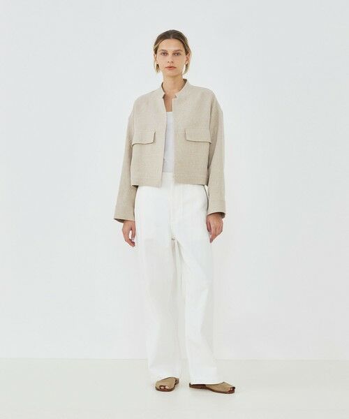 TOMORROWLAND / トゥモローランド ブルゾン | リネンシルクツイード スタンドカラーブルゾン | 詳細1