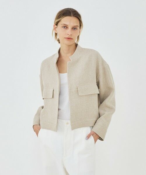 TOMORROWLAND / トゥモローランド ブルゾン | リネンシルクツイード スタンドカラーブルゾン | 詳細2
