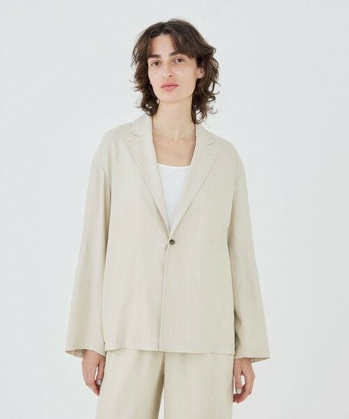 TOMORROWLAND / トゥモローランド テーラードジャケット | レーヨンリネンストレッチ ドロップショルダージャケット | 詳細2