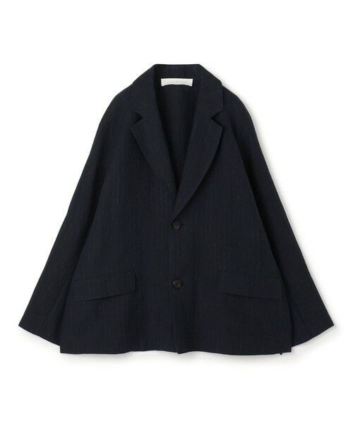 TOMORROWLAND / トゥモローランド テーラードジャケット | マリンカナパストライプ ラグランスリーブジャケット（68 ネイビー系）