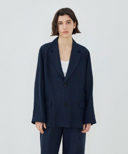TOMORROWLAND / トゥモローランド テーラードジャケット | マリンカナパストライプ ラグランスリーブジャケット | 詳細2