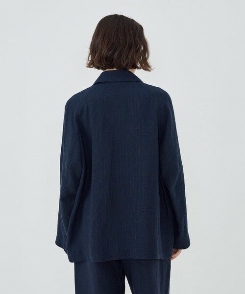 TOMORROWLAND / トゥモローランド テーラードジャケット | マリンカナパストライプ ラグランスリーブジャケット | 詳細4