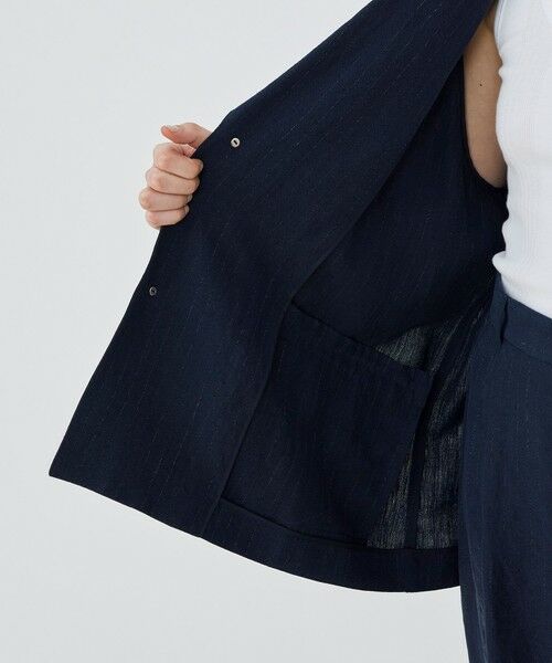 TOMORROWLAND / トゥモローランド テーラードジャケット | マリンカナパストライプ ラグランスリーブジャケット | 詳細5