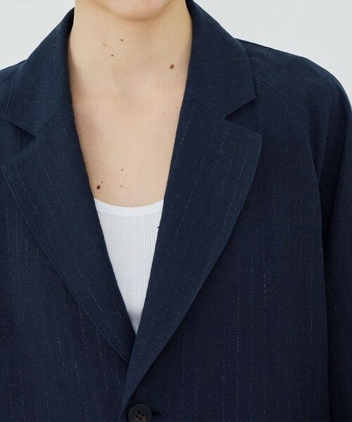 TOMORROWLAND / トゥモローランド テーラードジャケット | マリンカナパストライプ ラグランスリーブジャケット | 詳細6