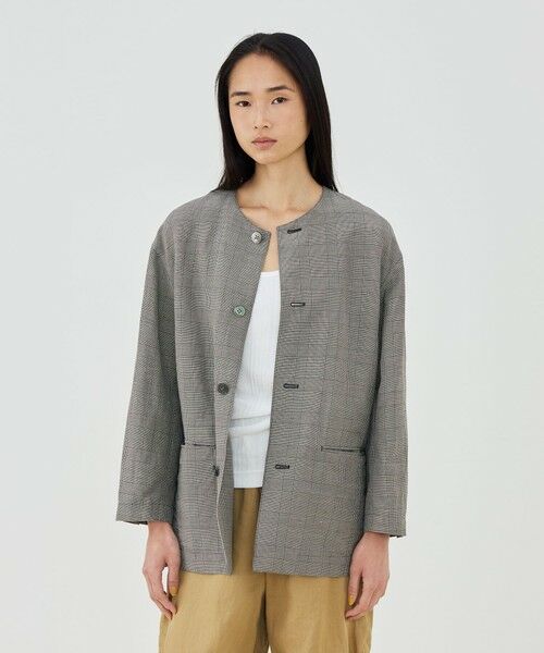 TOMORROWLAND / トゥモローランド ノーカラージャケット | リネンキュプラシルクコンパクト ノーカラージャケット | 詳細2