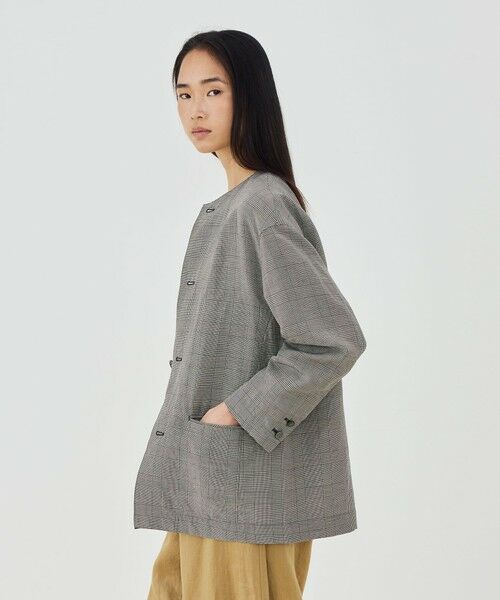 TOMORROWLAND / トゥモローランド ノーカラージャケット | リネンキュプラシルクコンパクト ノーカラージャケット | 詳細3