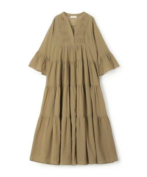 TOMORROWLAND / トゥモローランド ロング・マキシ丈ワンピース | Devotion TWINS AMBER ギャザーティアードワンピース（55 カーキ）