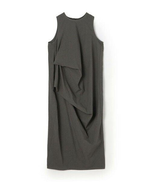 TOMORROWLAND / トゥモローランド ロング・マキシ丈ワンピース | LAUREN MANOOGIAN RIPSTOP アシンメトリータックワンピース（17 チャコールグレー）