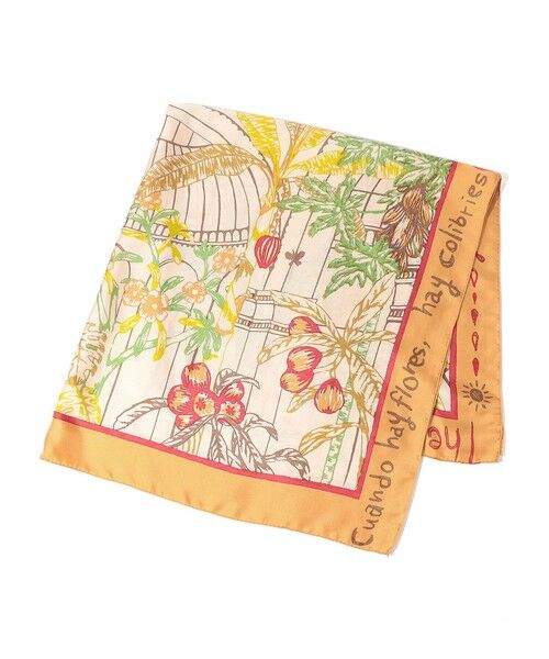 TOMORROWLAND / トゥモローランド バンダナ・スカーフ | MANIPURI GARDEN シルクスカーフ（26 オレンジ系）