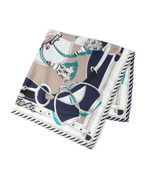 TOMORROWLAND / トゥモローランド バンダナ・スカーフ | MANIPURI TASSEL シルクスカーフ（68 ネイビー系）