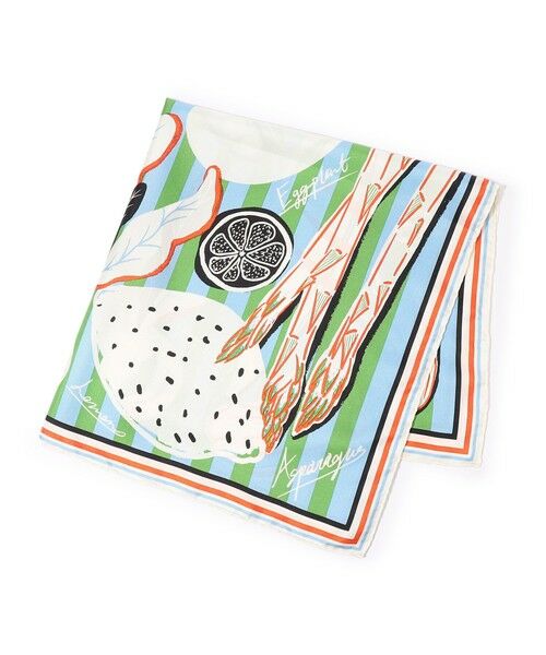 TOMORROWLAND / トゥモローランド バンダナ・スカーフ | manipuri VEGETABLES シルクスカーフ（62 ライトブルー系）