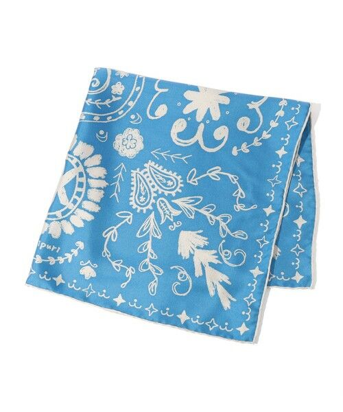 TOMORROWLAND / トゥモローランド バンダナ・スカーフ | MANIPURI BANDANA シルクスカーフ（64 ブルー系）