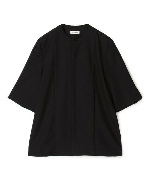 TOMORROWLAND / トゥモローランド シャツ・ブラウス | Super120'sウォッシャブルウール ハーフスリーブシャツ（19 ブラック）