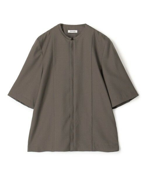 TOMORROWLAND / トゥモローランド シャツ・ブラウス | Super120'sウォッシャブルウール ハーフスリーブシャツ（53 カーキ）