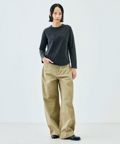 TOMORROWLAND / トゥモローランド Tシャツ | コットンガーメントダイ ロングスリーブプルオーバー | 詳細1