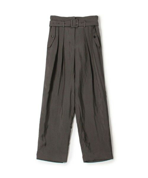 TOMORROWLAND / トゥモローランド カーゴパンツ | レーヨンハウンドトゥース ベルテッド2タックパンツ(18 ブラック系)