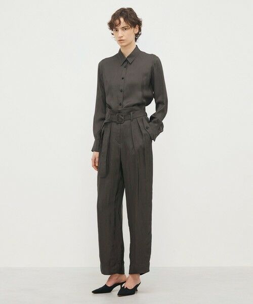 TOMORROWLAND / トゥモローランド カーゴパンツ | レーヨンハウンドトゥース ベルテッド2タックパンツ | 詳細1