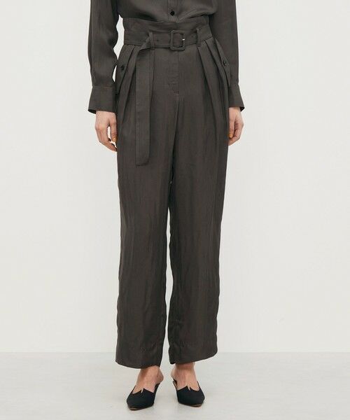 TOMORROWLAND / トゥモローランド カーゴパンツ | レーヨンハウンドトゥース ベルテッド2タックパンツ | 詳細2