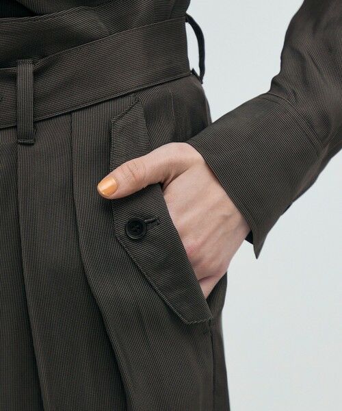 TOMORROWLAND / トゥモローランド カーゴパンツ | レーヨンハウンドトゥース ベルテッド2タックパンツ | 詳細7