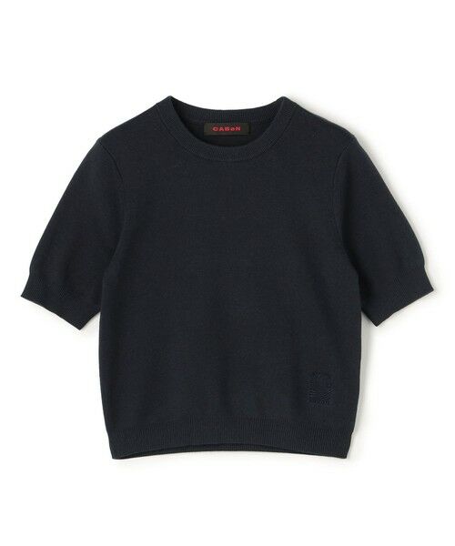TOMORROWLAND / トゥモローランド ニット・セーター | コットンカシミヤ クルーネックハーフスリーブプルオーバー（69 ネイビー）