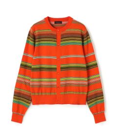 TOMORROWLAND / トゥモローランド カーディガン・ボレロ | コットンカシミヤマルチボーダー クルーネックカーディガン