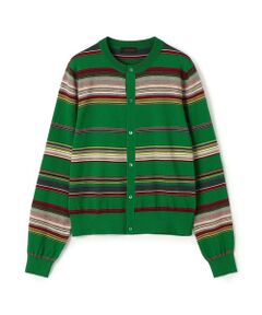 TOMORROWLAND / トゥモローランド カーディガン・ボレロ | コットンカシミヤマルチボーダー クルーネックカーディガン