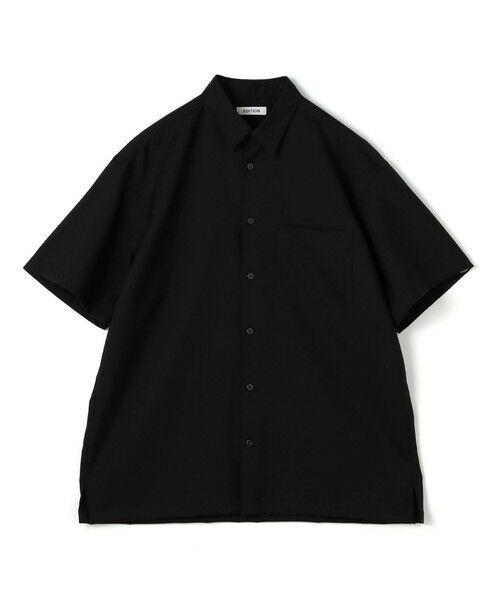 TOMORROWLAND / トゥモローランド シャツ・ブラウス | Super120's ウォッシャブルウール リラックスハーフスリーブシャツ(19 ブラック)