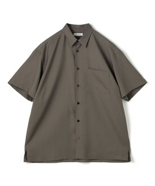 TOMORROWLAND / トゥモローランド シャツ・ブラウス | Super120's ウォッシャブルウール リラックスハーフスリーブシャツ(53 カーキ)
