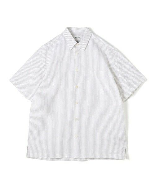 TOMORROWLAND / トゥモローランド シャツ・ブラウス | THOMAS MASON ストライブハーフスリーブシャツ(12 ホワイト系)