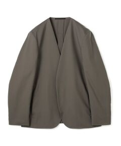 Super120's ウォッシャブルウール ノーカラージャケット