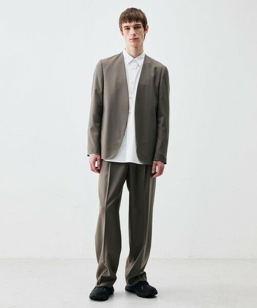 TOMORROWLAND / トゥモローランド ノーカラージャケット | Super120's ウォッシャブルウール ノーカラージャケット | 詳細1