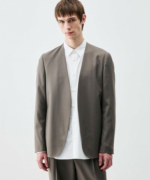 TOMORROWLAND / トゥモローランド ノーカラージャケット | Super120's ウォッシャブルウール ノーカラージャケット | 詳細2