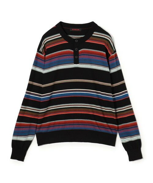 TOMORROWLAND / トゥモローランド ニット・セーター | コットンカシミヤ マルチボーダーヘンリーネックプルオーバー | 詳細1