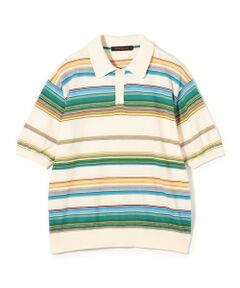 TOMORROWLAND / トゥモローランド ニット・セーター | コットンカシミヤ マルチボーダー ポロプルオーバー