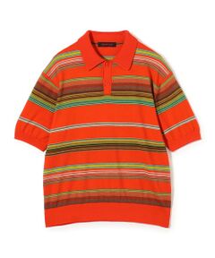 TOMORROWLAND / トゥモローランド ニット・セーター | コットンカシミヤ マルチボーダー ポロプルオーバー