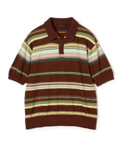 TOMORROWLAND / トゥモローランド ニット・セーター | コットンカシミヤ マルチボーダー ポロプルオーバー