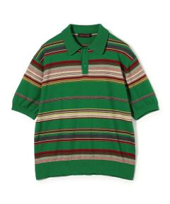 TOMORROWLAND / トゥモローランド ニット・セーター | コットンカシミヤ マルチボーダー ポロプルオーバー
