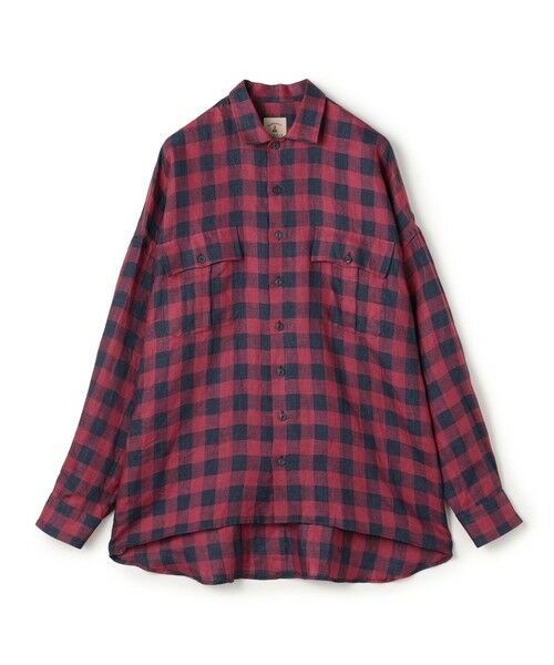 TOMORROWLAND / トゥモローランド シャツ・ブラウス | 【別注】GUY ROVER リネンチェック オーバーシャツ（36 レッド系）