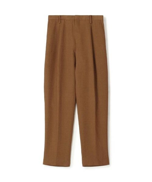 TOMORROWLAND / トゥモローランド スラックス・ドレスパンツ | ウールリネンメッシュシャンブレー 1プリーツパンツ(45 テラコッタ)