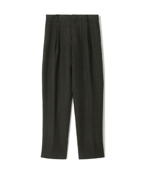 TOMORROWLAND / トゥモローランド スラックス・ドレスパンツ | ウールリネンメッシュシャンブレー 1プリーツパンツ(57 カーキ)