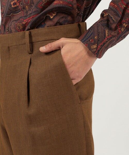 TOMORROWLAND / トゥモローランド スラックス・ドレスパンツ | ウールリネンメッシュシャンブレー 1プリーツパンツ | 詳細8